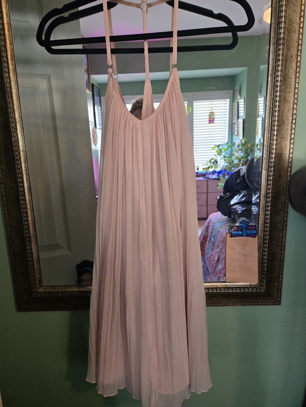Abercrombie & Fitch Pale Pink Pleated Maxi Dress Size Small